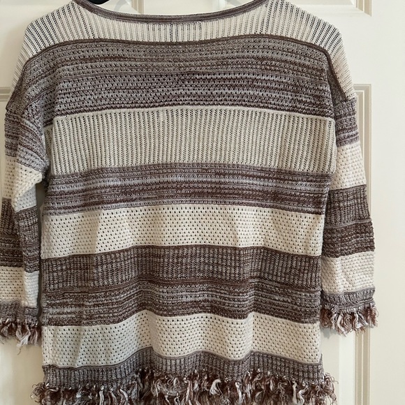 White House Black Market Brown and Cream Textured Sweater - Picture 3 of 4